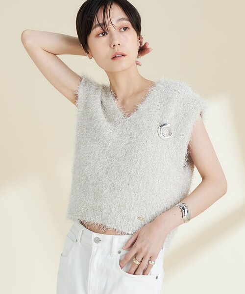 ブルネロクチネリ　モニーレ　ノースリーブ　ベスト　ラメ brc2480031-2.jpg