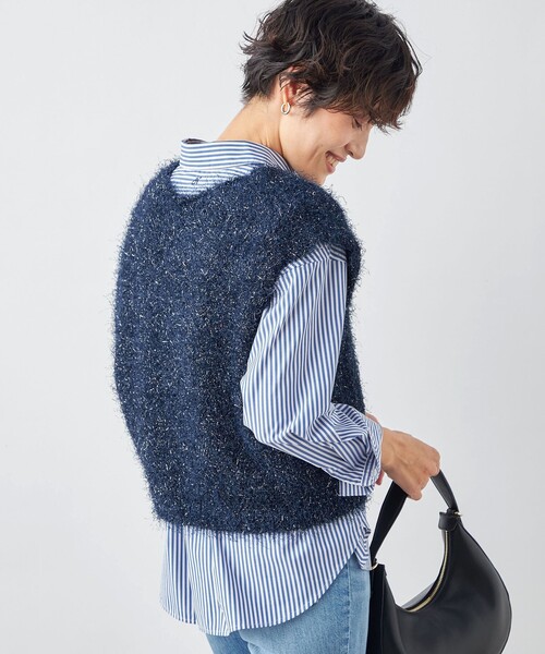 セール】《手洗い可能》ラメファンシー2WAYプルオーバーベスト（ベスト