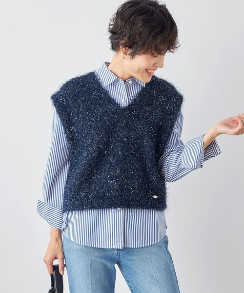 セール】《手洗い可能》ラメファンシー2WAYプルオーバーベスト（ベスト