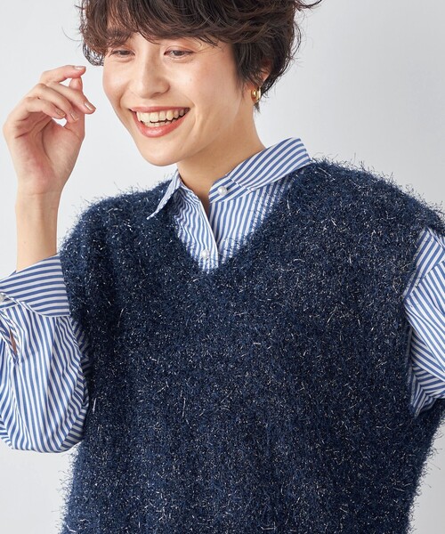 セール】《手洗い可能》ラメファンシー2WAYプルオーバーベスト（ベスト