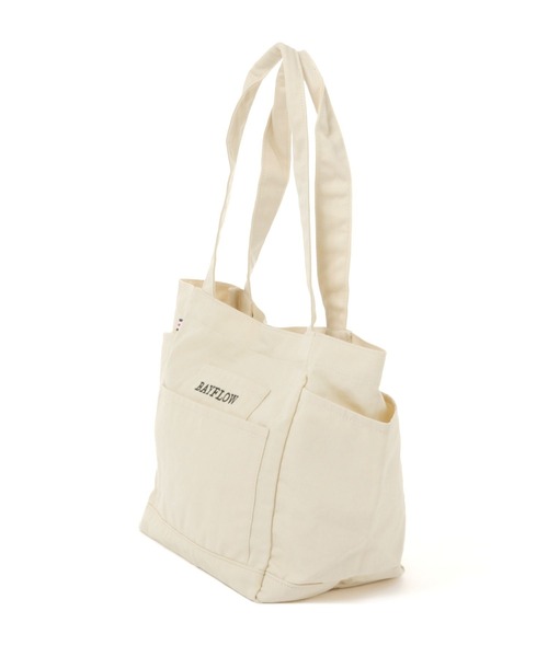 BAYFLOW（ベイフロー）の「5ポケットヘリンボンロゴトート（トートバッグ・レディース・チャコール/カーキ/ナチュラル・FREE）」の4枚目の写真