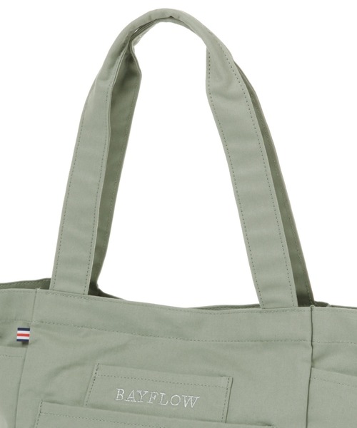 BAYFLOW（ベイフロー）の「5ポケットヘリンボンロゴトート（トートバッグ・レディース・チャコール/カーキ/ナチュラル・FREE）」の15枚目の写真
