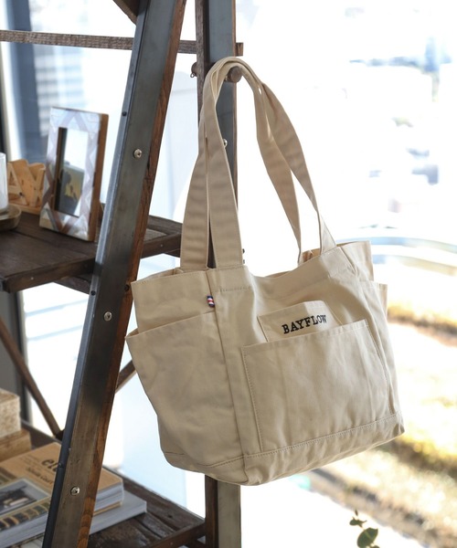 BAYFLOW（ベイフロー）の「5ポケットヘリンボンロゴトート（トートバッグ・レディース・チャコール/カーキ/ナチュラル・FREE）」の21枚目の写真