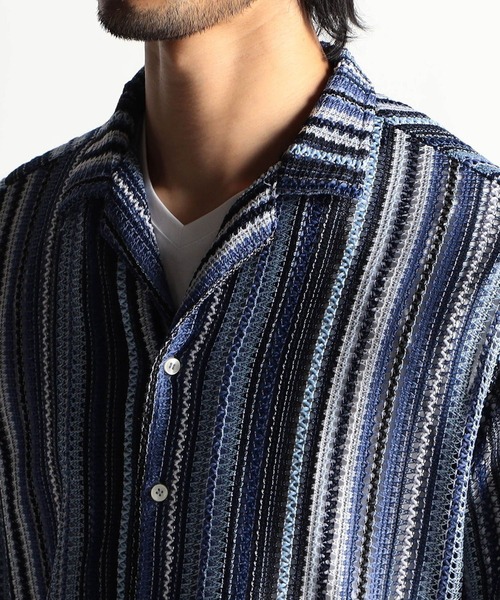 HIDEAWAYS NICOLE(ハイダウェイニコル)の「ラッセルレース7分袖シャツ(シャツ/ブラウス・メンズ・ライトグレー/ブラック/グレー系その他/ブルー系その他・MEDIUM/LARGE/X-LARGE)」の8枚目の写真