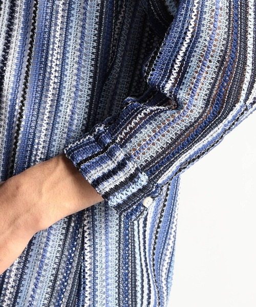 HIDEAWAYS NICOLE(ハイダウェイニコル)の「ラッセルレース7分袖シャツ(シャツ/ブラウス・メンズ・ライトグレー/ブラック/グレー系その他/ブルー系その他・MEDIUM/LARGE/X-LARGE)」の10枚目の写真