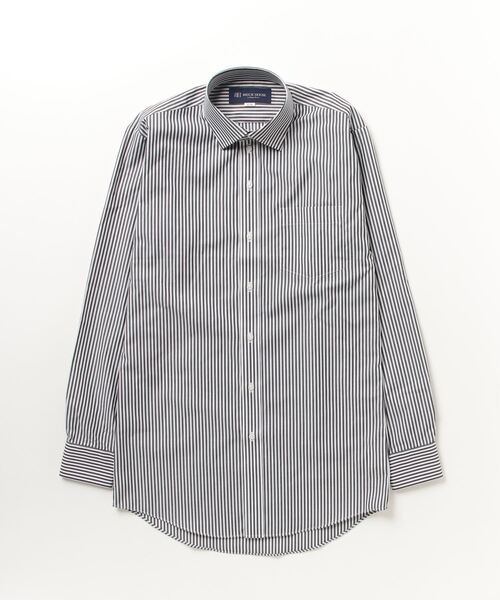 TOKYO SHIRTS（トウキョウシャツ）の「形態安定ノーアイロン ワイド 長袖ビジネスワイシャツ（大きいサイズ・長いサイズ）（ビジネスシャツ・メンズ・ブラック・首回り45cm-裄丈90cm/首回り39cm-裄丈88cm/首回り47cm-裄丈86cm/首回り42cm-裄丈90cm/首回り47cm-裄丈90cm/首回り45cm-裄丈82cm/首回り43cm-裄丈90cm/首回り45cm-裄丈86cm）」の5枚目の写真