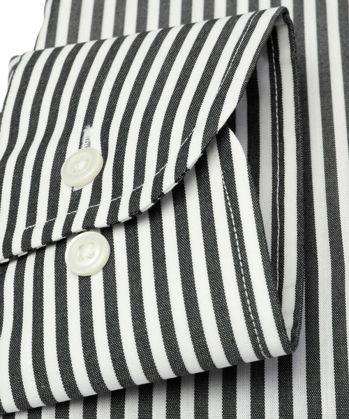 TOKYO SHIRTS（トウキョウシャツ）の「形態安定ノーアイロン ワイド 長袖ビジネスワイシャツ（大きいサイズ・長いサイズ）（ビジネスシャツ・メンズ・ブラック・首回り45cm-裄丈90cm/首回り39cm-裄丈88cm/首回り47cm-裄丈86cm/首回り42cm-裄丈90cm/首回り47cm-裄丈90cm/首回り45cm-裄丈82cm/首回り43cm-裄丈90cm/首回り45cm-裄丈86cm）」の3枚目の写真