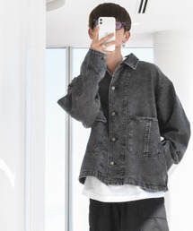 Ritzy（リッツィー）の「12oz デニム 両胸ポケットブルゾン レディース メンズ（デニムジャケット）」