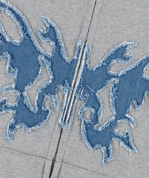 mahagrid/マハグリッド』BUTTERFLY APPLIQUE HOOD ZIP-UP/蝶