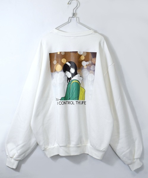 Starting Over(スターティングオーバー)の「裏毛 バックプリント オーバーサイズ クルーネック トレーナー/プルオーバー スウェット/ボリューム袖 トレーナー(スウェット・メンズ・チャコールグレー/ブラック系その他/ホワイト系その他2/ブラック/グレー系その他/ブラック系その他2/グレー系その他2/ホワイト系その他/ホワイト・M/L/XL)」の3枚目の写真