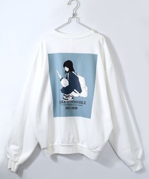 Starting Over | 裏毛 バックプリント オーバーサイズ クルーネック トレーナー/プルオーバー スウェット/ボリューム袖 トレーナー(スウェット)