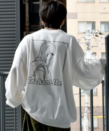 Starting Over | 裏毛 バックプリント オーバーサイズ クルーネック トレーナー/プルオーバー スウェット/ボリューム袖 トレーナー(スウェット)