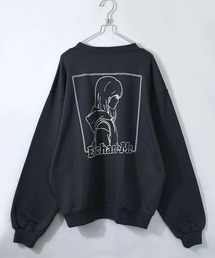 Starting Over | 裏毛 バックプリント オーバーサイズ クルーネック トレーナー/プルオーバー スウェット/ボリューム袖 トレーナー(スウェット)