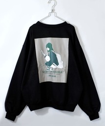 Starting Over | 裏毛 バックプリント オーバーサイズ クルーネック トレーナー/プルオーバー スウェット/ボリューム袖 トレーナー(スウェット)