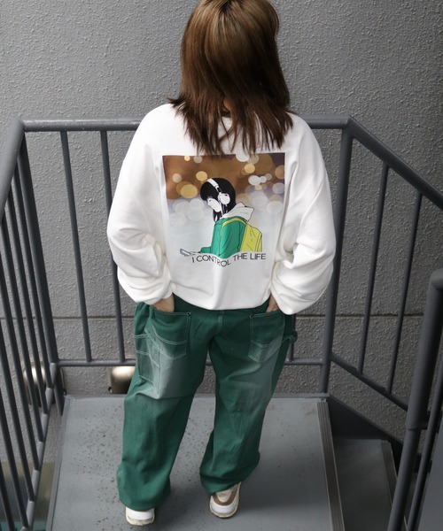 Starting Over(スターティングオーバー)の「裏毛 バックプリント オーバーサイズ クルーネック トレーナー/プルオーバー スウェット/ボリューム袖 トレーナー(スウェット・メンズ・チャコールグレー/ブラック系その他/ホワイト系その他2/ブラック/グレー系その他/ブラック系その他2/グレー系その他2/ホワイト系その他/ホワイト・M/L/XL)」の12枚目の写真