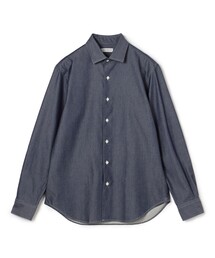 コットン セミワイドスプレッドカラーシャツ