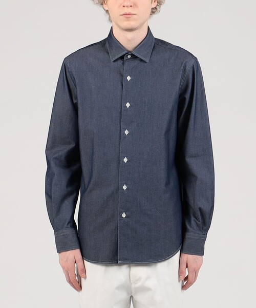 TOMORROWLAND (トゥモローランド)の「コットン セミワイドスプレッドカラーシャツ(シャツ/ブラウス・メンズ・ブルー・L/M/S/XS)」の8枚目の写真