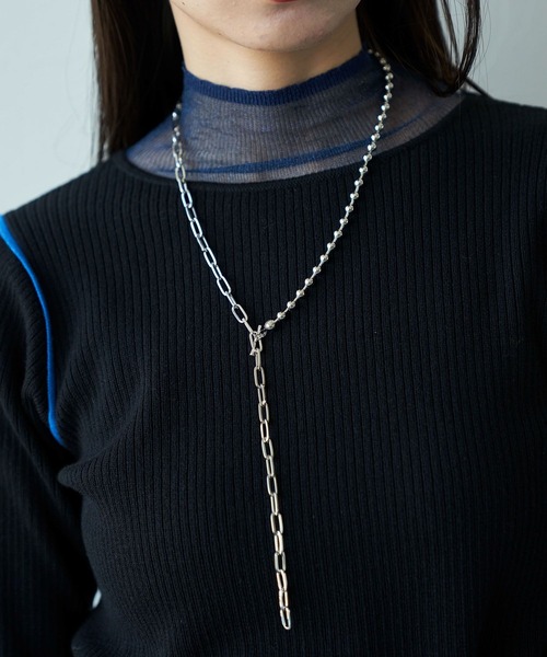 HARE（ハレ）の「ミックスチェーンロングラリエットネックレス(HARE)（ネックレス・レディース・ゴールド/シルバー・FREE）」の2枚目の写真