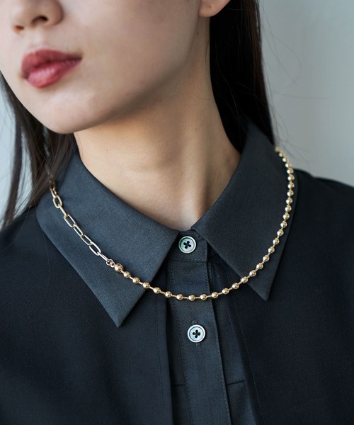 HARE（ハレ）の「ミックスチェーンロングラリエットネックレス(HARE)（ネックレス・レディース・ゴールド/シルバー・FREE）」の7枚目の写真