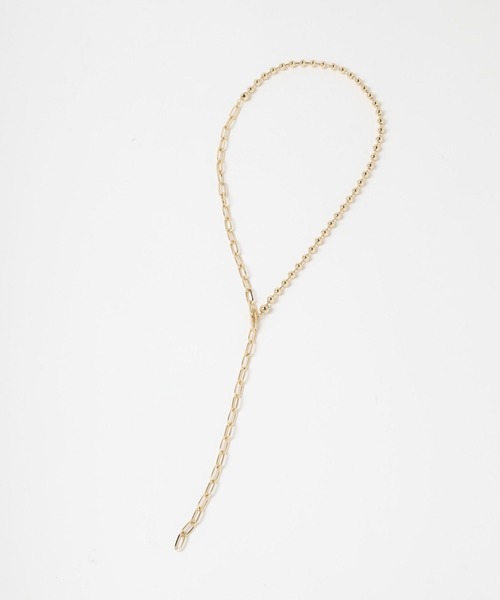 HARE（ハレ）の「ミックスチェーンロングラリエットネックレス(HARE)（ネックレス・レディース・ゴールド/シルバー・FREE）」の4枚目の写真
