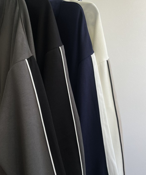 B.R.U（ブル）の「ハーフジップライン入りトレーナー / トラックジャケットプルオーバー / スウェット（スウェット・メンズ・ネイビー/ブラック/チャコールグレー/オフホワイト・FREE）」の5枚目の写真