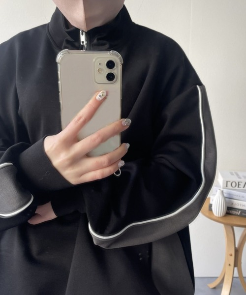 B.R.U（ブル）の「ハーフジップライン入りトレーナー / トラックジャケットプルオーバー / スウェット（スウェット・メンズ・ネイビー/ブラック/チャコールグレー/オフホワイト・FREE）」の20枚目の写真