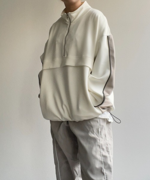 B.R.U（ブル）の「ハーフジップライン入りトレーナー / トラックジャケットプルオーバー / スウェット（スウェット・メンズ・ネイビー/ブラック/チャコールグレー/オフホワイト・FREE）」の15枚目の写真