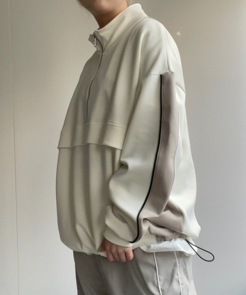 B.R.U（ブル）の「ハーフジップライン入りトレーナー / トラックジャケットプルオーバー / スウェット（スウェット・メンズ・ネイビー/ブラック/チャコールグレー/オフホワイト・FREE）」の19枚目の写真