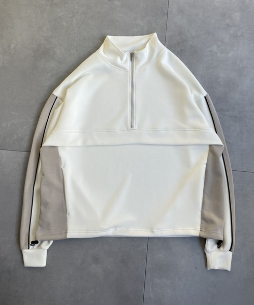 B.R.U（ブル）の「ハーフジップライン入りトレーナー / トラックジャケットプルオーバー / スウェット（スウェット・メンズ・ネイビー/ブラック/チャコールグレー/オフホワイト・FREE）」の13枚目の写真