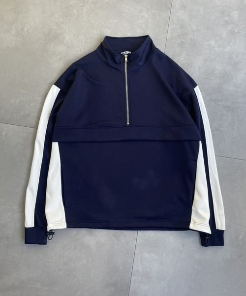 B.R.U（ブル）の「ハーフジップライン入りトレーナー / トラックジャケットプルオーバー / スウェット（スウェット・メンズ・ネイビー/ブラック/チャコールグレー/オフホワイト・FREE）」の14枚目の写真