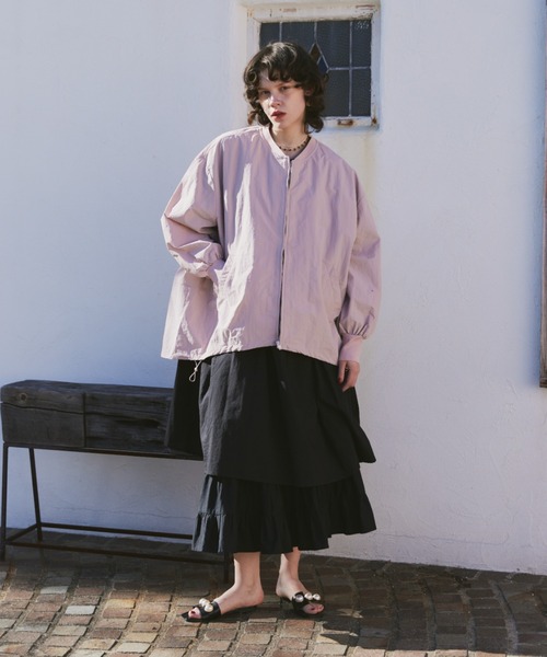 manana suerte（マニャーナスエルテ）の「オーバーサイズZIPブルゾン（ブルゾン・レディース・ピンク/ライトブルー/ブラック・FREE）」の9枚目の写真