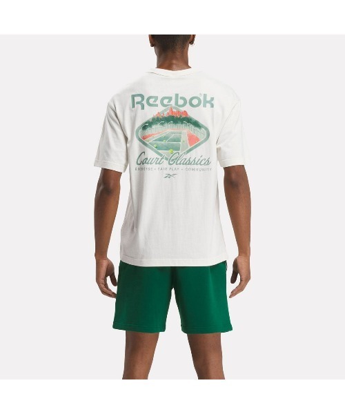 Reebok(リーボック)の「クラシック コート スポーツ Tシャツ / CL COURT SPORT TEE(Tシャツ/カットソー・メンズ・オフホワイト/ライトブルー・LARGE/MEDIUM/SMALL/XX-LARGE/X-LARGE)」の3枚目の写真