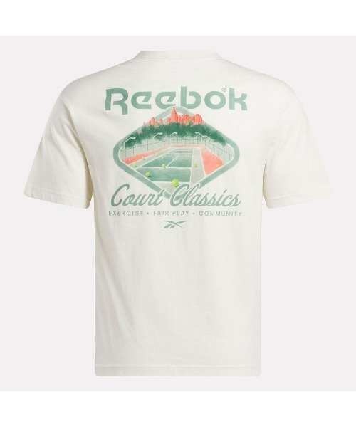 Reebok(リーボック)の「クラシック コート スポーツ Tシャツ / CL COURT SPORT TEE(Tシャツ/カットソー・メンズ・オフホワイト/ライトブルー・LARGE/MEDIUM/SMALL/XX-LARGE/X-LARGE)」の8枚目の写真