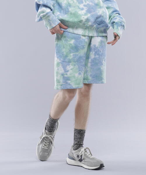 MANASTASH(マナスタッシュ)の「MANASTASH/マナスタッシュ/TIE DYE SWEAT SHORTS/タイダイショーツ(その他パンツ・メンズ・レッド/サックスブルー/ブラック/その他18・M/XL/L/2XL)」の4枚目の写真