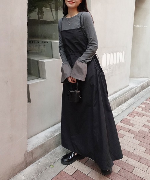 CORNERS(コーナーズ)の「ナイロンギャザーキャミワンピース(ワンピース・レディース・ブラック/オフホワイト/ベージュ・M)」の12枚目の写真