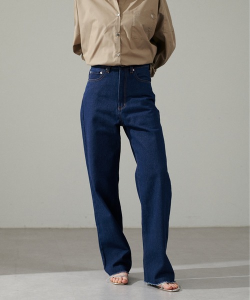 LARUTA（ラルータ）の「【LARUTA】長さ変えれるセルフカットデニム（デニムパンツ・レディース・ブラック/インディゴブルー/ブルー・LARGE/MEDIUM/SMALL）」の10枚目の写真