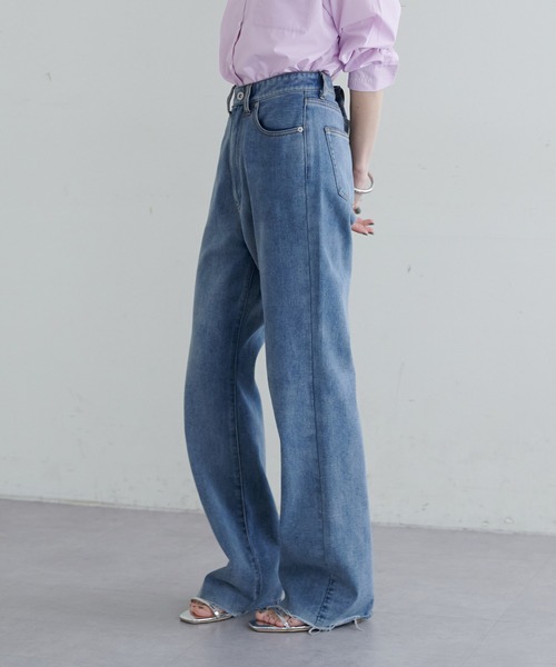 LARUTA（ラルータ）の「【LARUTA】長さ変えれるセルフカットデニム（デニムパンツ・レディース・ブラック/インディゴブルー/ブルー・LARGE/MEDIUM/SMALL）」の4枚目の写真