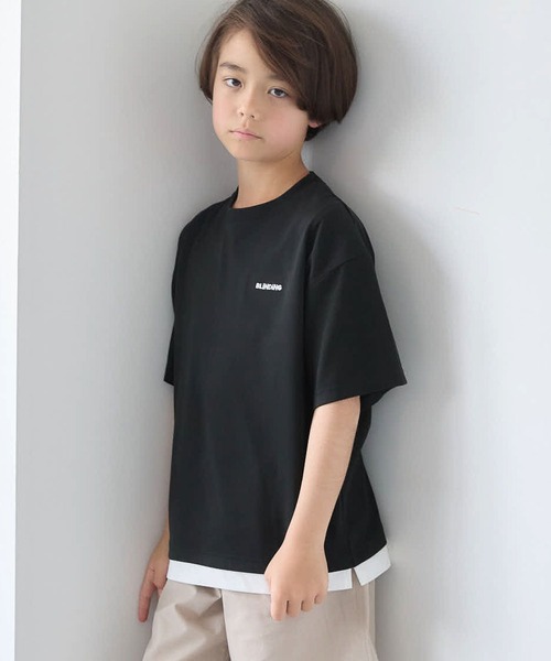 GLOBAL WORK（グローバルワーク）の「ヘビロッTEEレイヤード半袖/976048（Tシャツ/カットソー・キッズ・ホワイト/グリーン/ブルー/ブラック・160cm/170cm/130cm/150cm/120cm/140cm）」の2枚目の写真