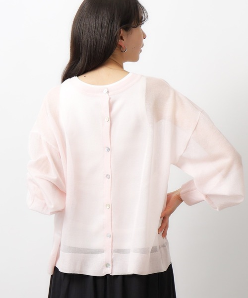 OPAQUE.CLIP（オペークドットクリップ）の「◆前後2WAY シアークルーネックニット【洗濯機洗い可】（ニット/セーター・レディース・ホワイト系6/ブラック系5/ピンク系1/ライトグレー系5/スモーキーグリーン系6・00）」の22枚目の写真