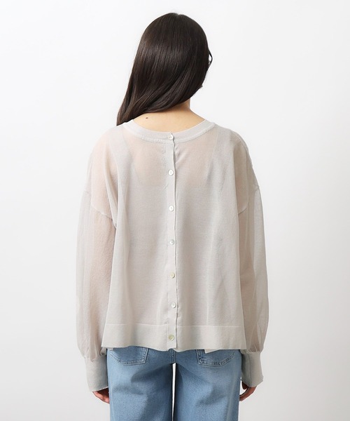 OPAQUE.CLIP（オペークドットクリップ）の「◆前後2WAY シアークルーネックニット【洗濯機洗い可】（ニット/セーター・レディース・ホワイト系6/ブラック系5/ピンク系1/ライトグレー系5/スモーキーグリーン系6・00）」の16枚目の写真