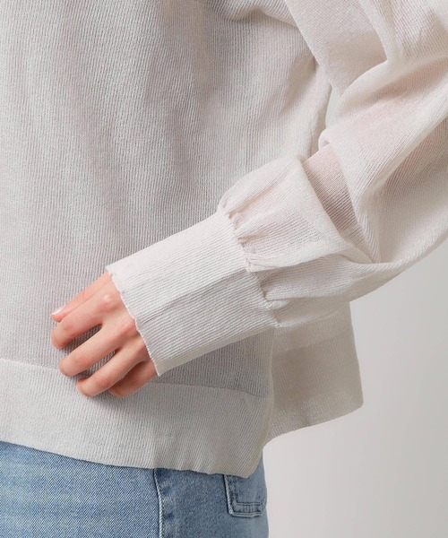 OPAQUE.CLIP（オペークドットクリップ）の「◆前後2WAY シアークルーネックニット【洗濯機洗い可】（ニット/セーター・レディース・ホワイト系6/ブラック系5/ピンク系1/ライトグレー系5/スモーキーグリーン系6・00）」の18枚目の写真