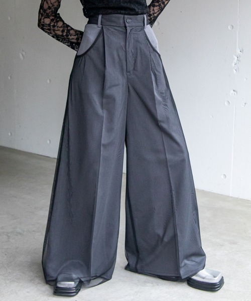 【VACANCY】チュールレイヤードワイドパンツ VACANCY（ヴァカンシー）の「チュールレイヤードワイドパンツ