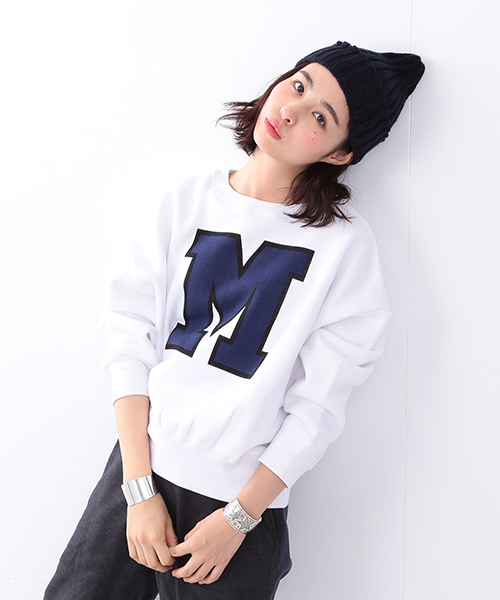 BEAMS BOY（ビームスボーイ）の「SCREEN STARS / ビッグ アルファベット クルー （スウェット・レディース・ホワイト/グレー/ネイビー・ONE SIZE）」の2枚目の写真