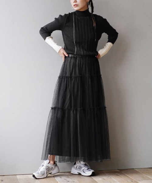 e-zakkamania stores(イーザッカマニアストアーズ)の「ラインバイカラー リブニット(ニット/セーター・レディース・ブラック/ブルー/オフホワイト・M)」の16枚目の写真