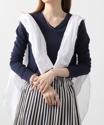atONE ワッフルVネック長袖Tシャツ