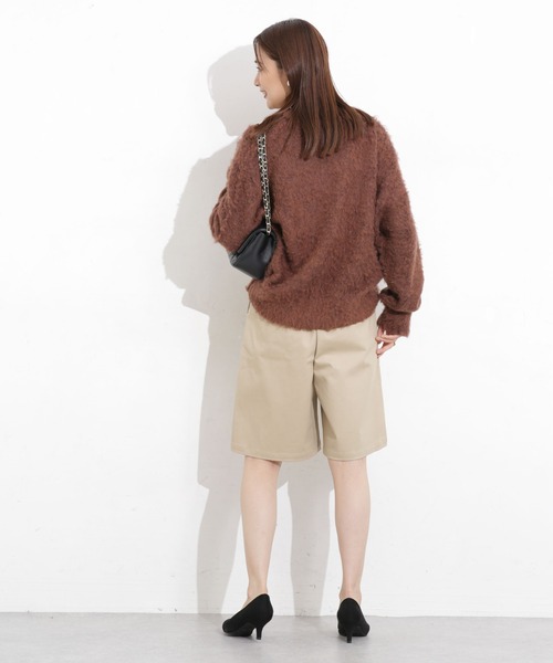 NANO universe（ナノユニバース）の「ワンタックショートパンツ（その他パンツ・レディース・ブラック/カーキ/ベージュ/ネイビー/チャコール・XS/S/M/L/XL）」の13枚目の写真