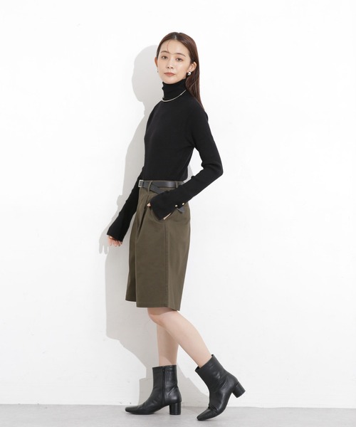 NANO universe（ナノユニバース）の「ワンタックショートパンツ（その他パンツ・レディース・ブラック/カーキ/ベージュ/ネイビー/チャコール・XS/S/M/L/XL）」の20枚目の写真