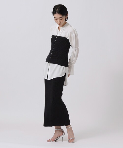 GALLEST(ギャレスト)の「◆カールヤーンナロースカート(スカート・レディース・ブラック/オフホワイト・38/34)」の9枚目の写真