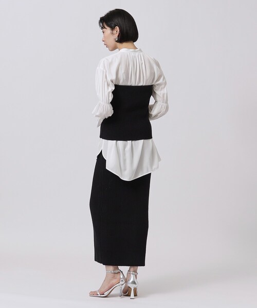 GALLEST(ギャレスト)の「◆カールヤーンナロースカート(スカート・レディース・ブラック/オフホワイト・38/34)」の10枚目の写真