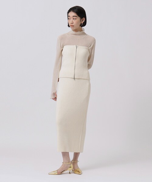 GALLEST(ギャレスト)の「◆カールヤーンナロースカート(スカート・レディース・ブラック/オフホワイト・38/34)」の20枚目の写真